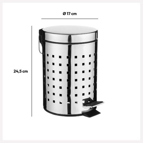 Poubelle Wc / Salle De Bain Cube - Inox - 3l - Argent