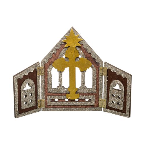 Crèche De Noël En Bois Avec 11 Santons