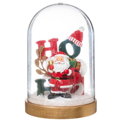 Objet Bois Sous Cloche Hohoho 14 Cm
