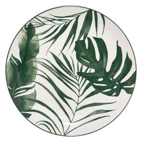 Assiette dessert Ø. 19 cm PALME Vert / Blanc