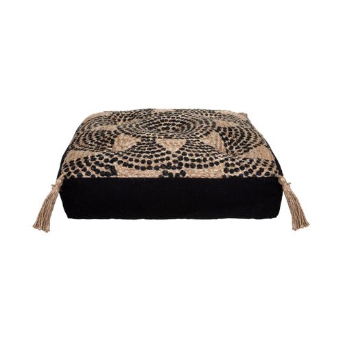 Coussin De Sol En Jute Et Coton Mandala Avec Pompons 38 X 38 Cm