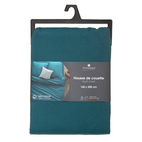 Housse De Couette 1 Personne En Coton Canard 140 X 200 Cm