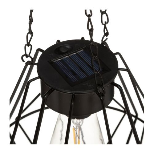 Suspension Outdoor Solaire En Métal Noir Filaire Avec Chaines
