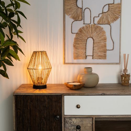 Lampe à Poser Corde Nature H 32 Cm