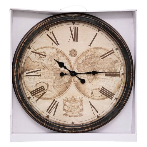 Pendule Murale Silencieuse Déco Monde D 51 Cm
