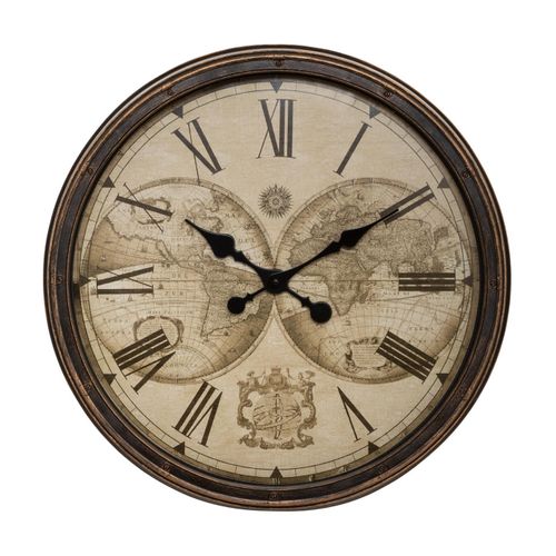 Pendule Murale Silencieuse Déco Monde D 51 Cm