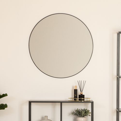 Grand Miroir Mural En Métal Noir D 76 Cm