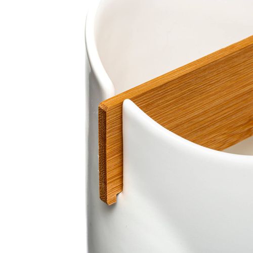 Pot à Ustensiles 2 Compartiments Blanc Seramik