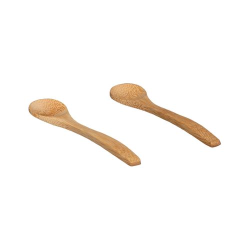 Set 2 Pots à Épices En Céramique Blanche Sur Plateau En Bambou