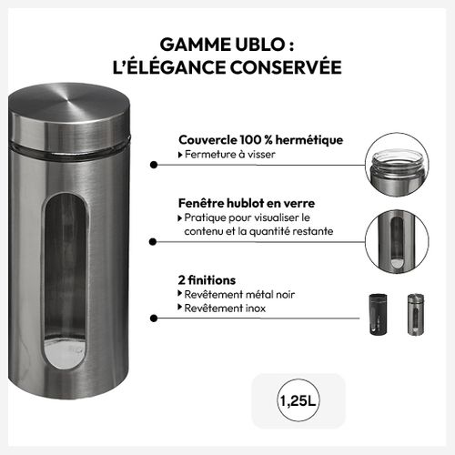 Bocal Verre Et Inox 125l Ublo
