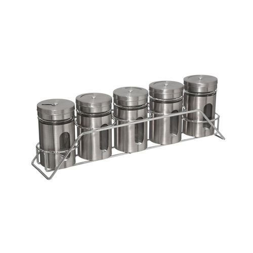 Rack à Épices Support En Inox Avec 5 Pots