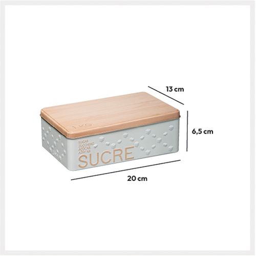 Boîte à Sucre Morceaux En Métal Blanc Déco Relief Beige