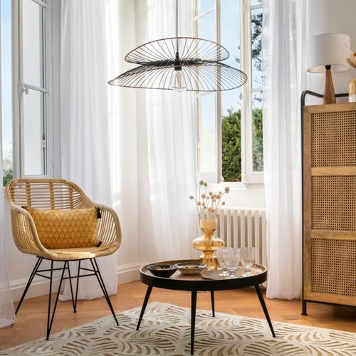 Fauteuil En Rotin Et Pieds En Métal