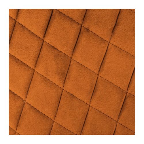 Chaise Fauteuil De Table En Velours Ambre Et Pieds En Métal Noir