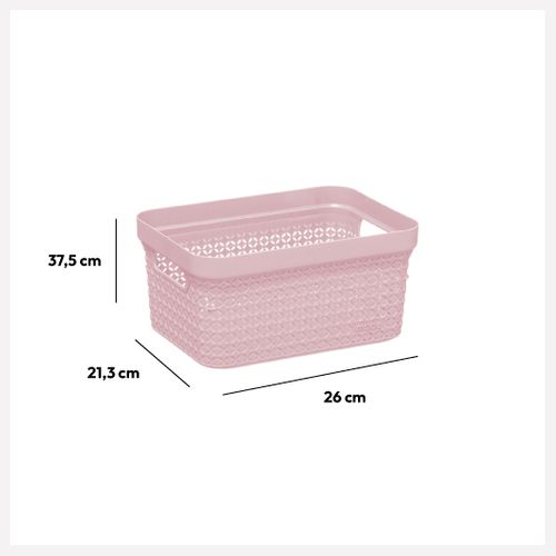 Panier En Plastique 17l Rose Scandi