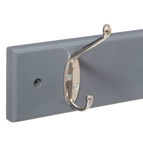 Patère Gris En Bois  6 Têtes En Métal