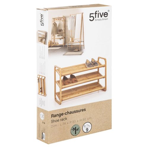 Range Chaussures 3 Étagères En Bambou - Marron