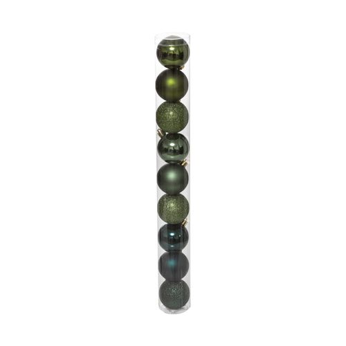 Déco De Sapin Lot De 9 Boules De Noël D 6 Cm - Vert Olive Et Kaki