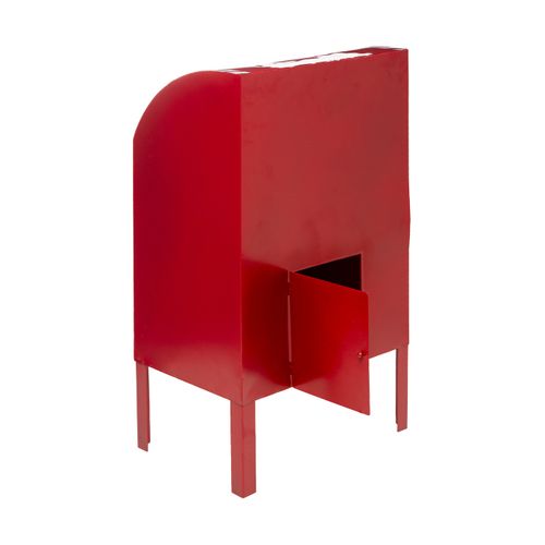 Grande Boite Aux Lettres Rouge En Métal H 80 Cm