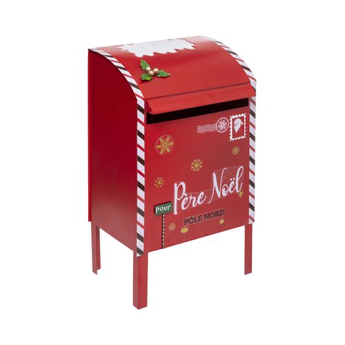 Grande Boite Aux Lettres Rouge En Métal H 80 Cm