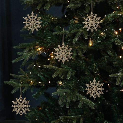 Ornement De Noël Écailles Dorées X 2