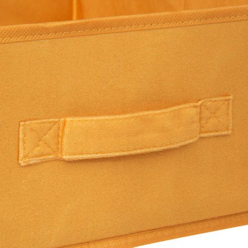 Boîte De Rangement En Velours Jaune 31 X 31 X 15 Cm