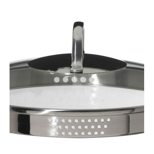 Faitout En Inox Haute Qualité Avec Couvercle Passoire En Verre D 24 Cm Tous Feux Y Compris Induction