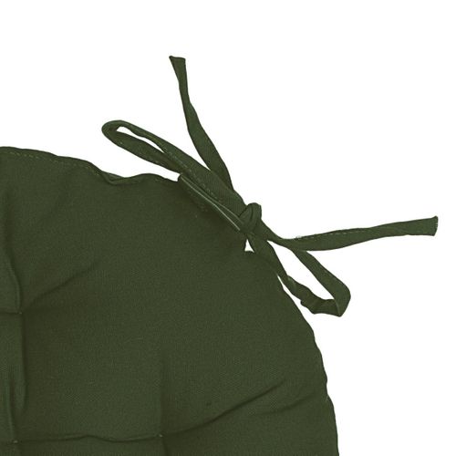 Galette De Chaise Coton - Vert Kaki - D38 Cm