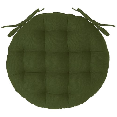 Galette De Chaise Coton - Vert Kaki - D38 Cm