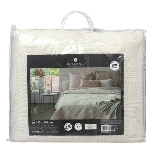 Dessus De Lit Velours Ivoire 240 X 260 Cm