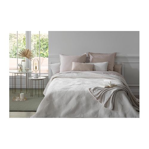 Dessus De Lit Velours Ivoire 240 X 260 Cm