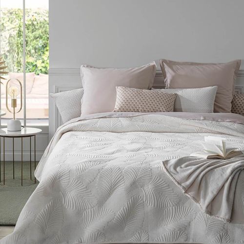 Dessus De Lit Velours Ivoire 240 X 260 Cm