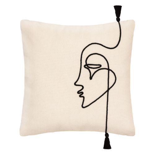 Housse de coussin 40x40 cm VISAGE Blanc