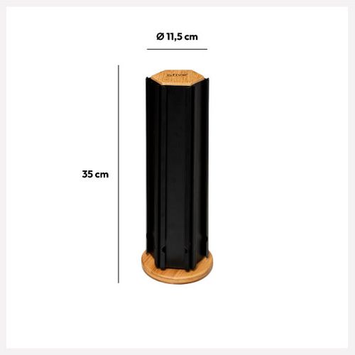 Porte-capsules à Café Rotatif En Bambou Et Métal - Beige Et Noir