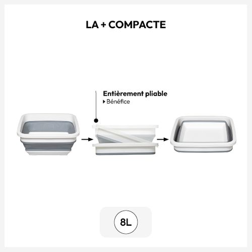 Bassine Retractable 8l -  Blanc Gris