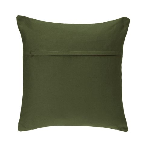 Coussin Déhoussable En Coton Vert Kaki 38 X 38 Cm