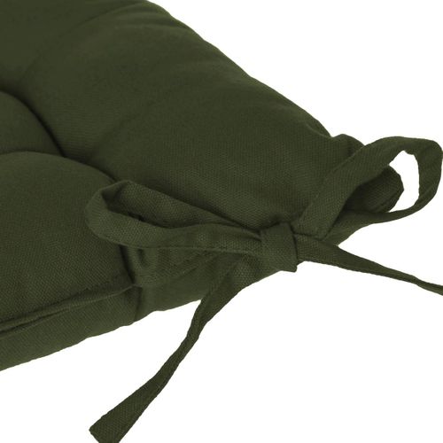 Galette De Chaise Coton - Vert Kaki - 38x38 Cm