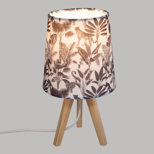 Lampe Trépied Enfant "jungle" - Noir et Blanc H24 Cm