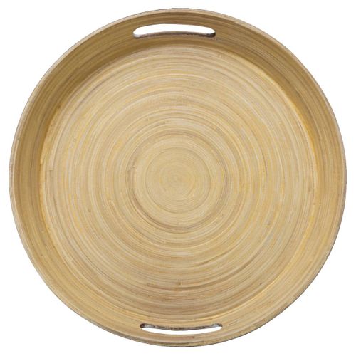 Plateau En Bambou D 42 Cm Noir Charbon