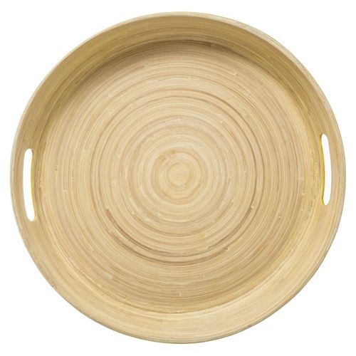 Plateau En Bambou D 42 Cm Jaune Moutarde