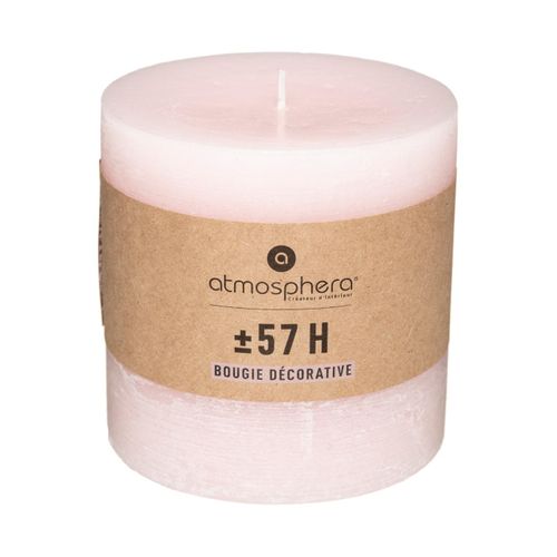 Bougie Ronde Rustique Rose D 10 Cm