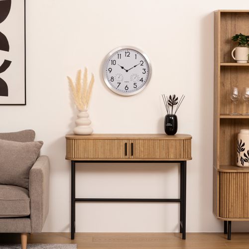 Pendule Horloge Murale Outdoor En Alu Et Verre D 40 Cm