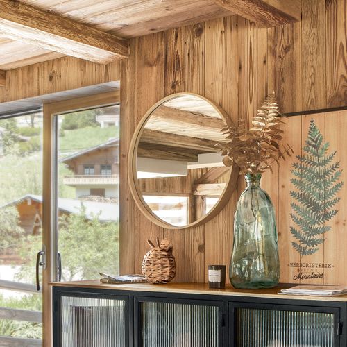 Miroir Mural En Bois D 68 Cm