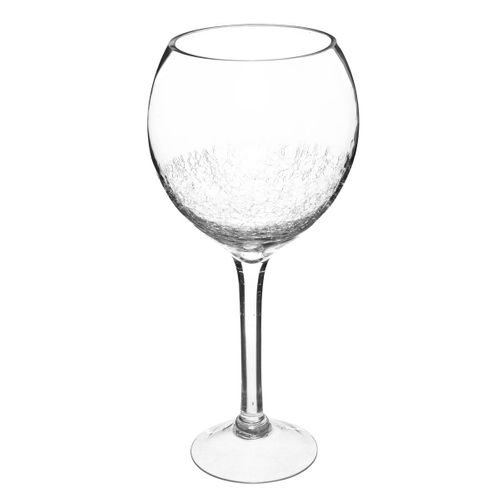 Vase Sur Pied - Verre Craquelé - H40 Cm