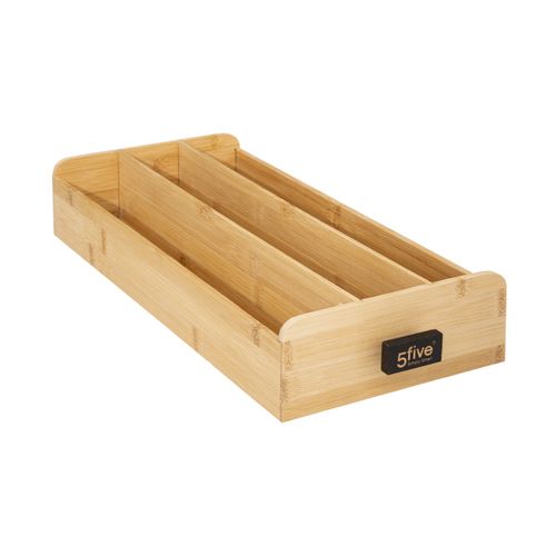 Porte-capsules Tiroir En Bambou Et Métal Blanc Capacité 30 Capsules