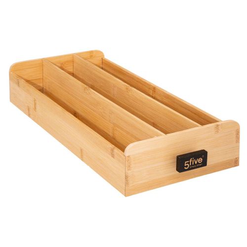 Porte-capsules Tiroir En Bambou Et Métal Blanc Capacité 30 Capsules