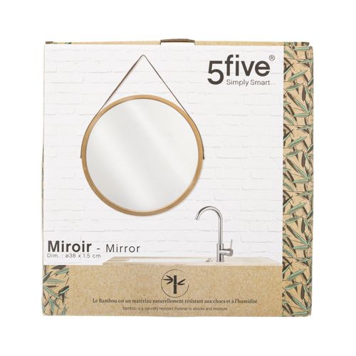 Miroir Mural En Bambou D 38 Cm