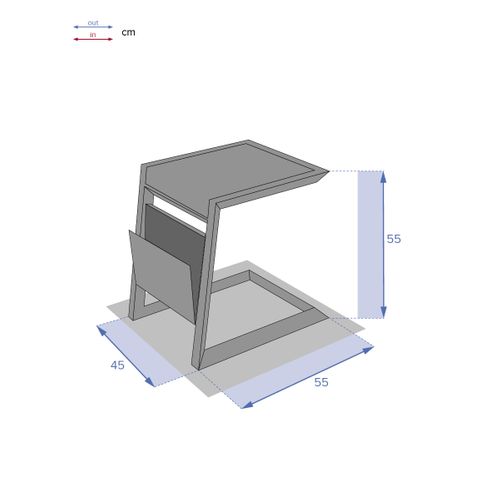 Table D'appoint De Jardin Design Allure - L. 55 X H. 55 Cm - Gris Graphite