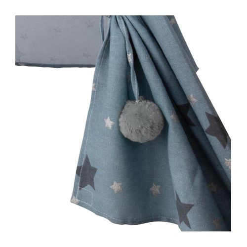 Tipi Enfant Toile Bleue Motif Étoiles Grises Et Argentées H 160 Cm