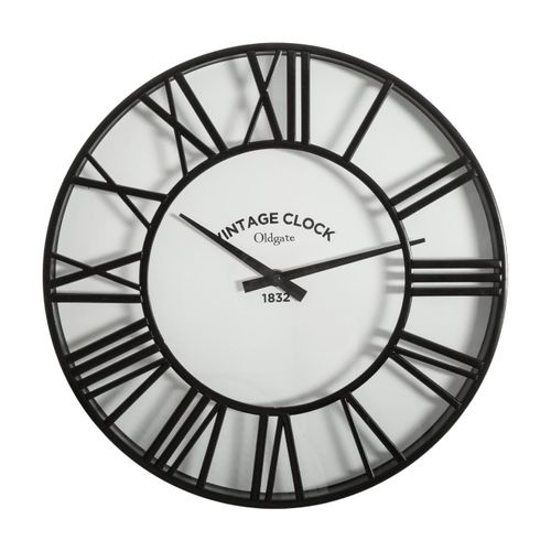 Pendule Murale Noir Rétro Et Vintage D 35 Cm